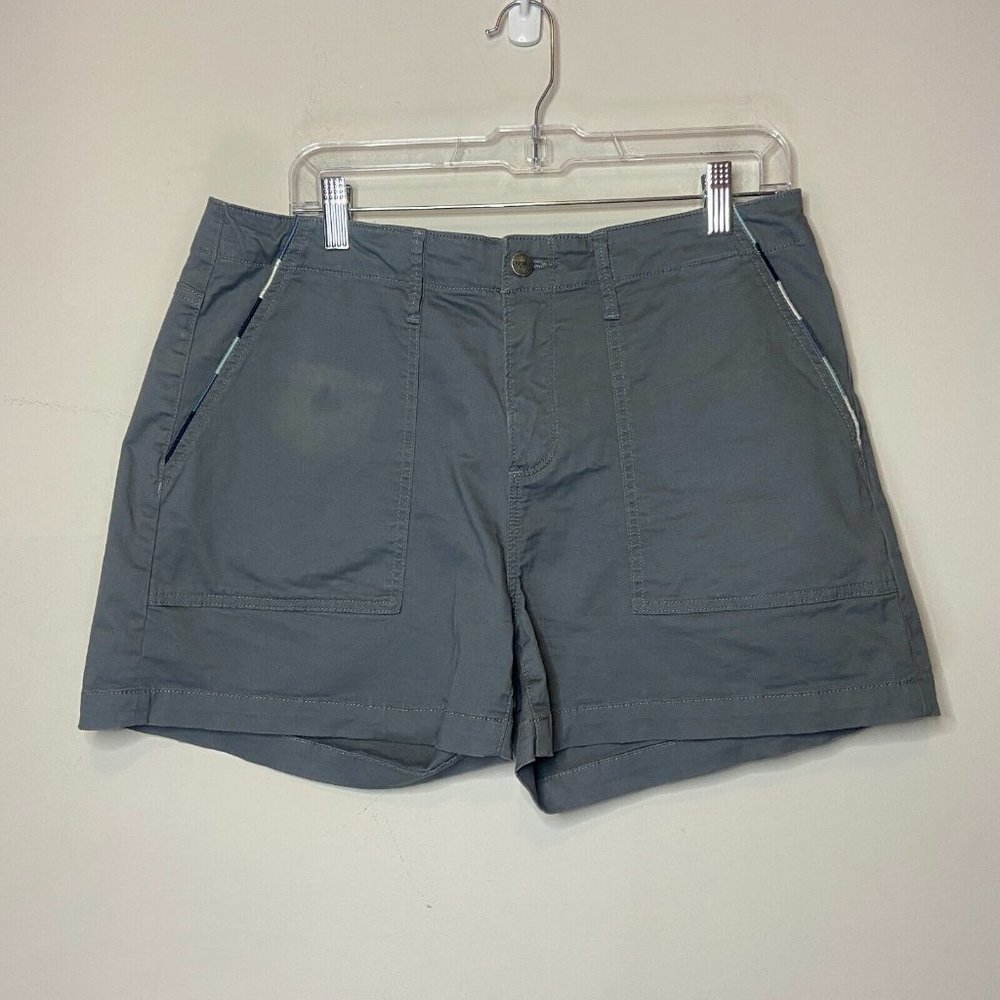 Driftwood Women 31 Shorts Gray Cutoff Pockets Trim Summer STAIN ON FRONT Stretch